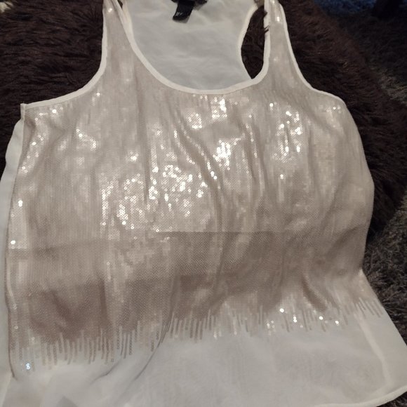 H&M Sheer and Sequin Tank - Picture 1 of 2